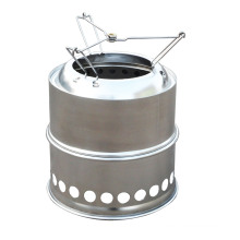 Stainless Steel Folding Camp Stove, Foldable Firewood Stove